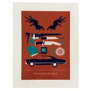 SUPERNATURAL TV Show Mini Poster by British Design House Abbie Imagine 8" x 10"